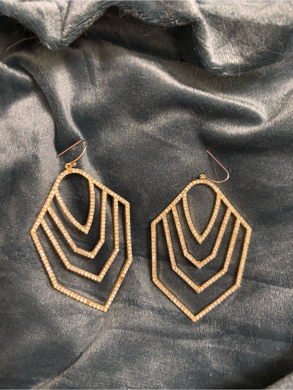 Vince Camuto Gold-Tone Multi-Layer Chevron Drop Earrings